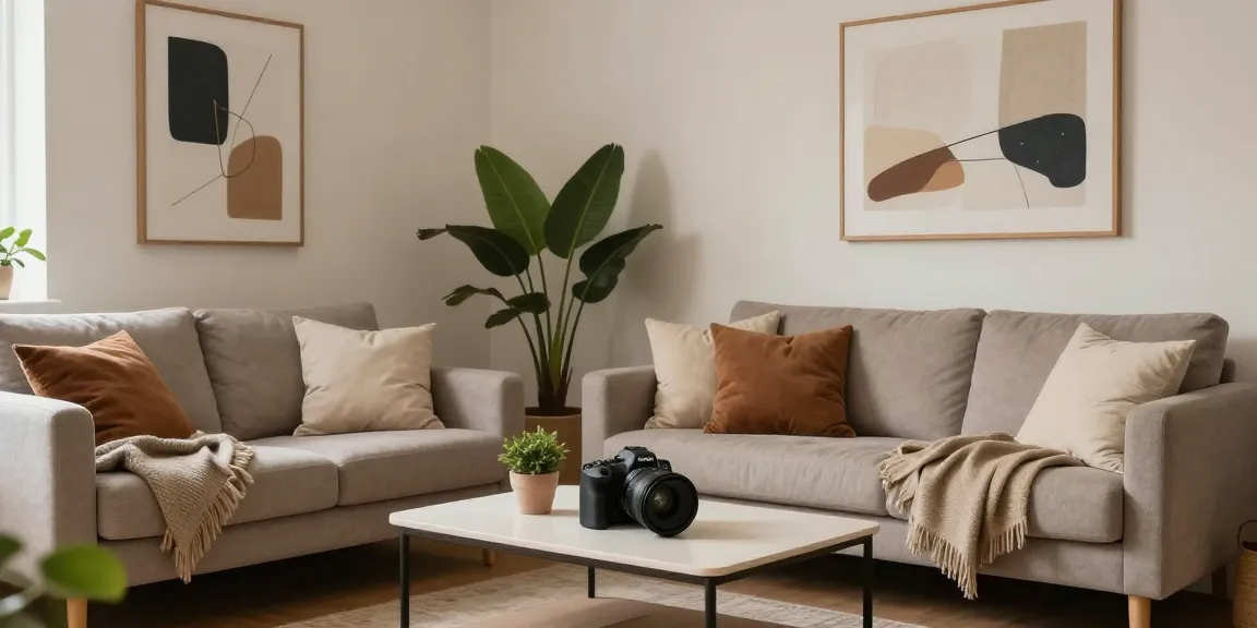 Cozy living space in דירות דיסקרטיות with warm lighting and inviting decor.